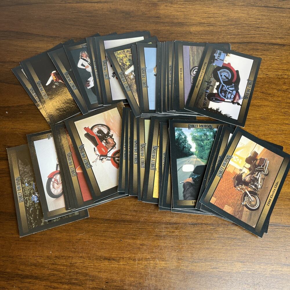 Vintage 1992 Harley Davidson Motorcycle Collect-A-Card Lot 54+ Trading Cards